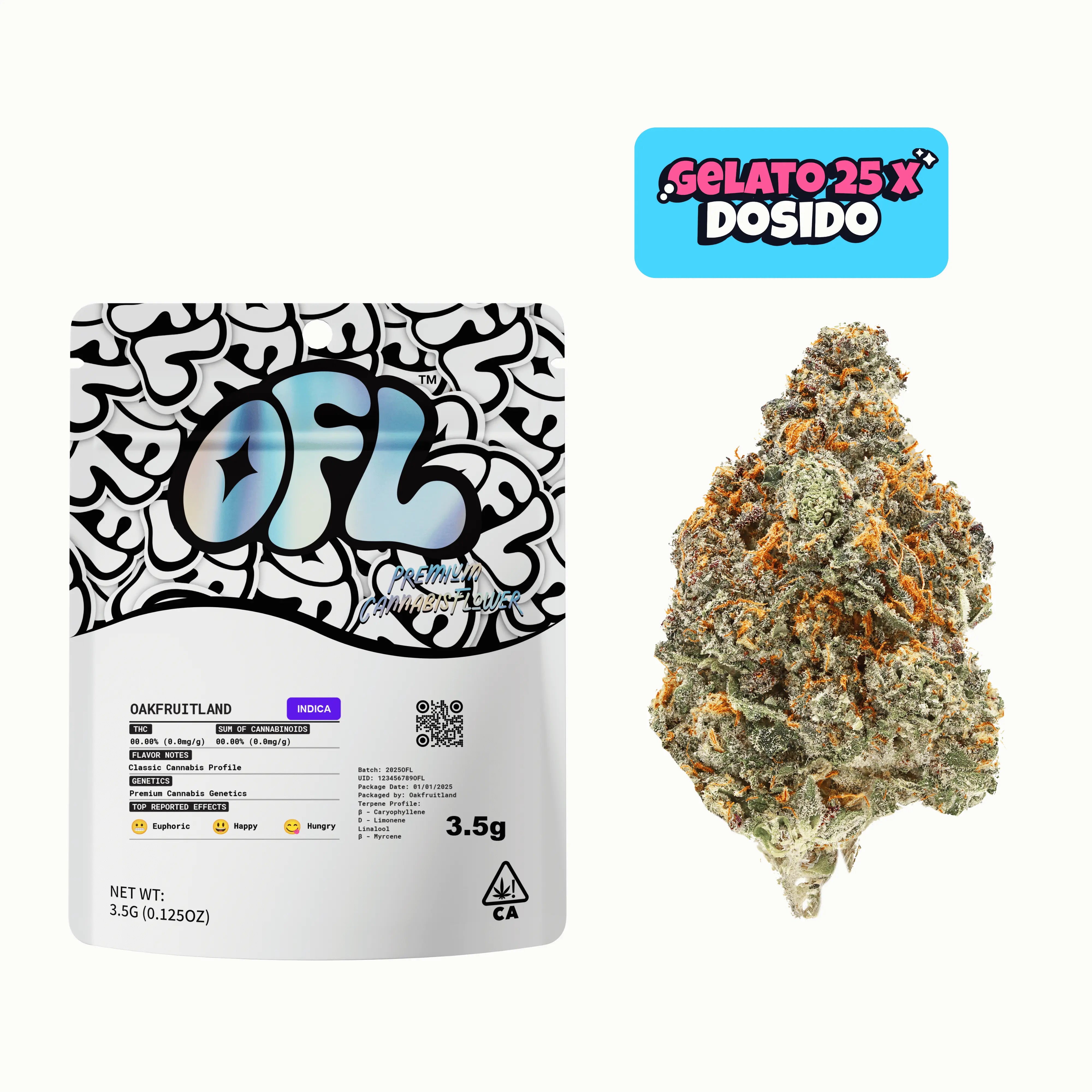 GELATO 25 X DOSIDO Premium Flower 3.5G | Black Label Series