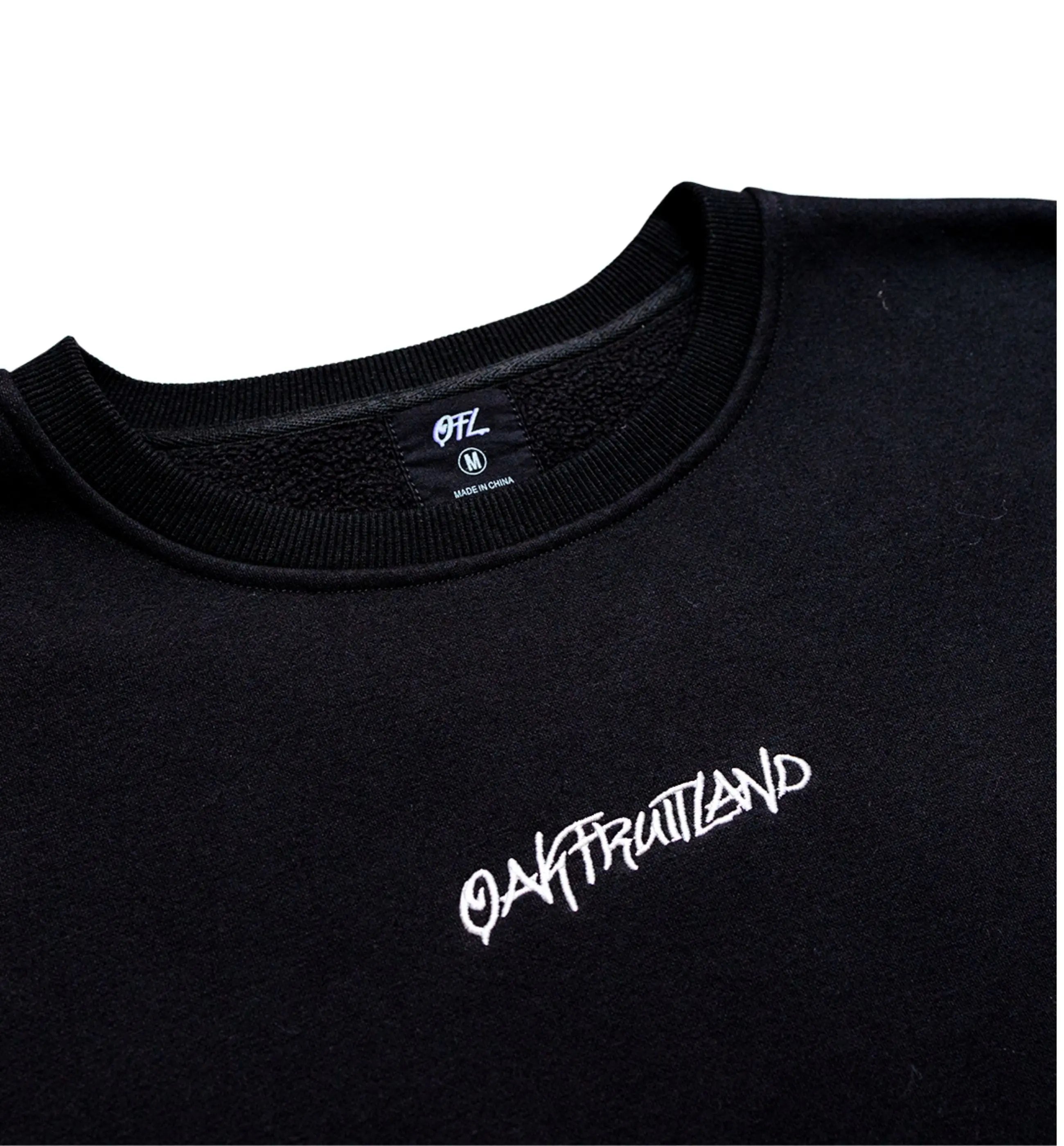 Oakfruitland Black Crewneck Sweatshirt Oakfruitland