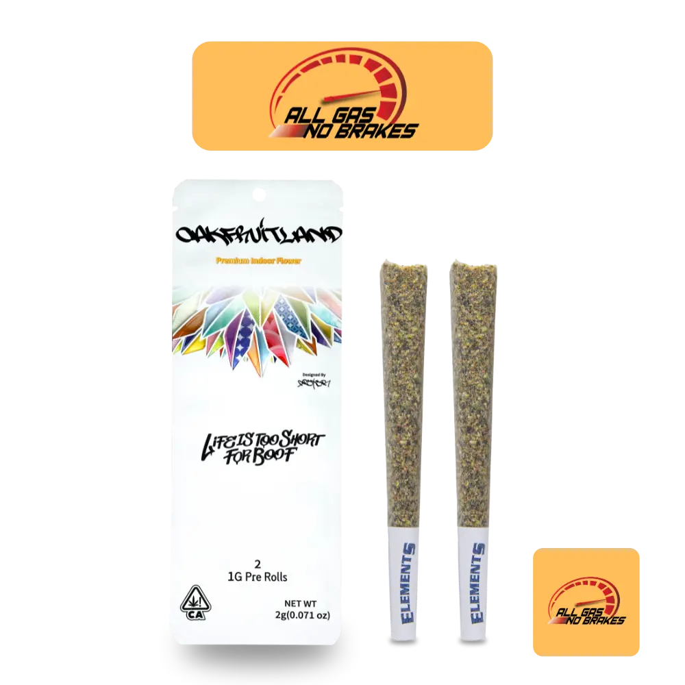 ALL GAS NO BRAKES PREROLL 2g - DUAL PACK SERIES Oakfruitland