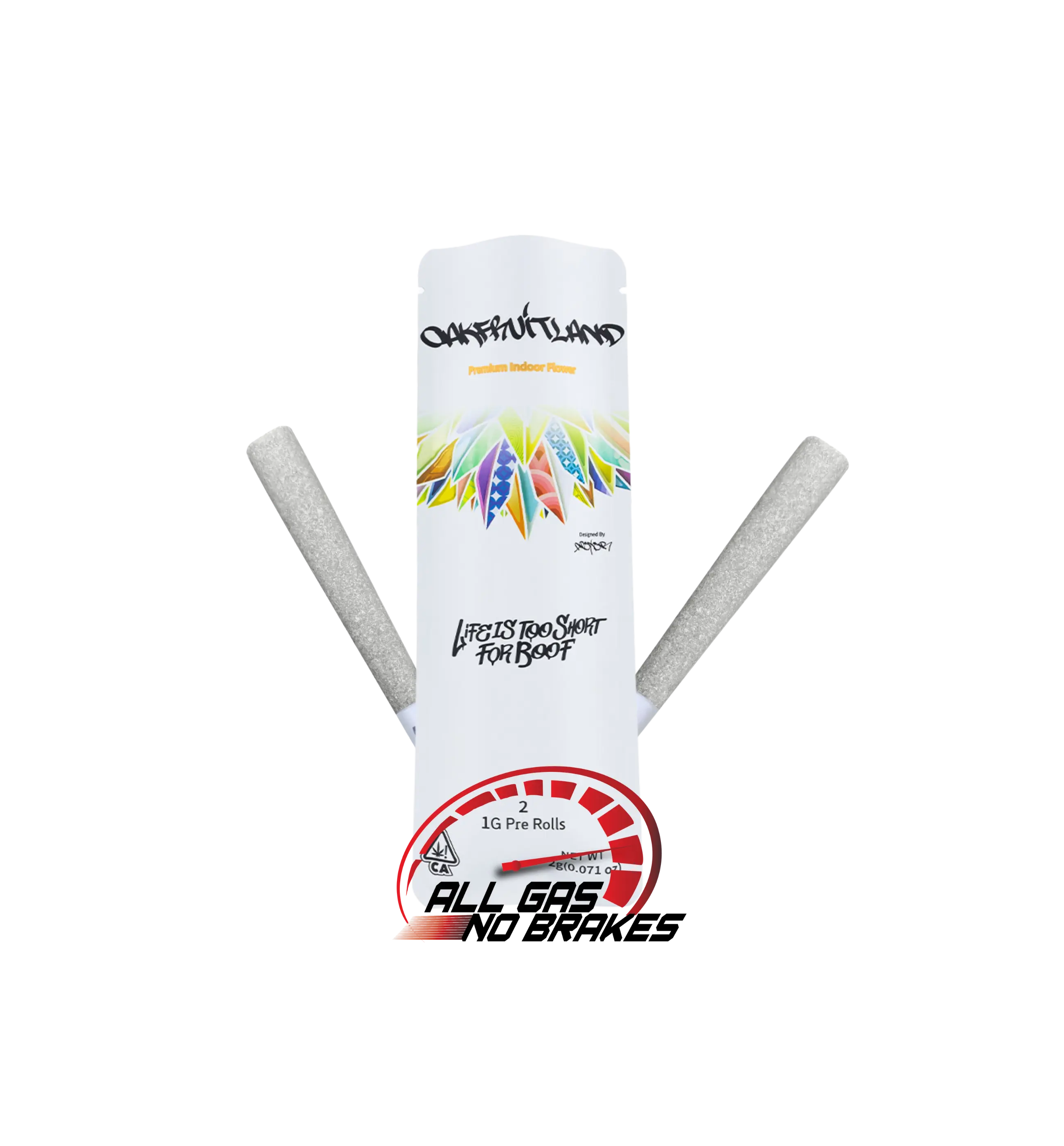 ALL GAS NO BRAKES PREROLL 2g - DUAL PACK SERIES  Oakfruitland