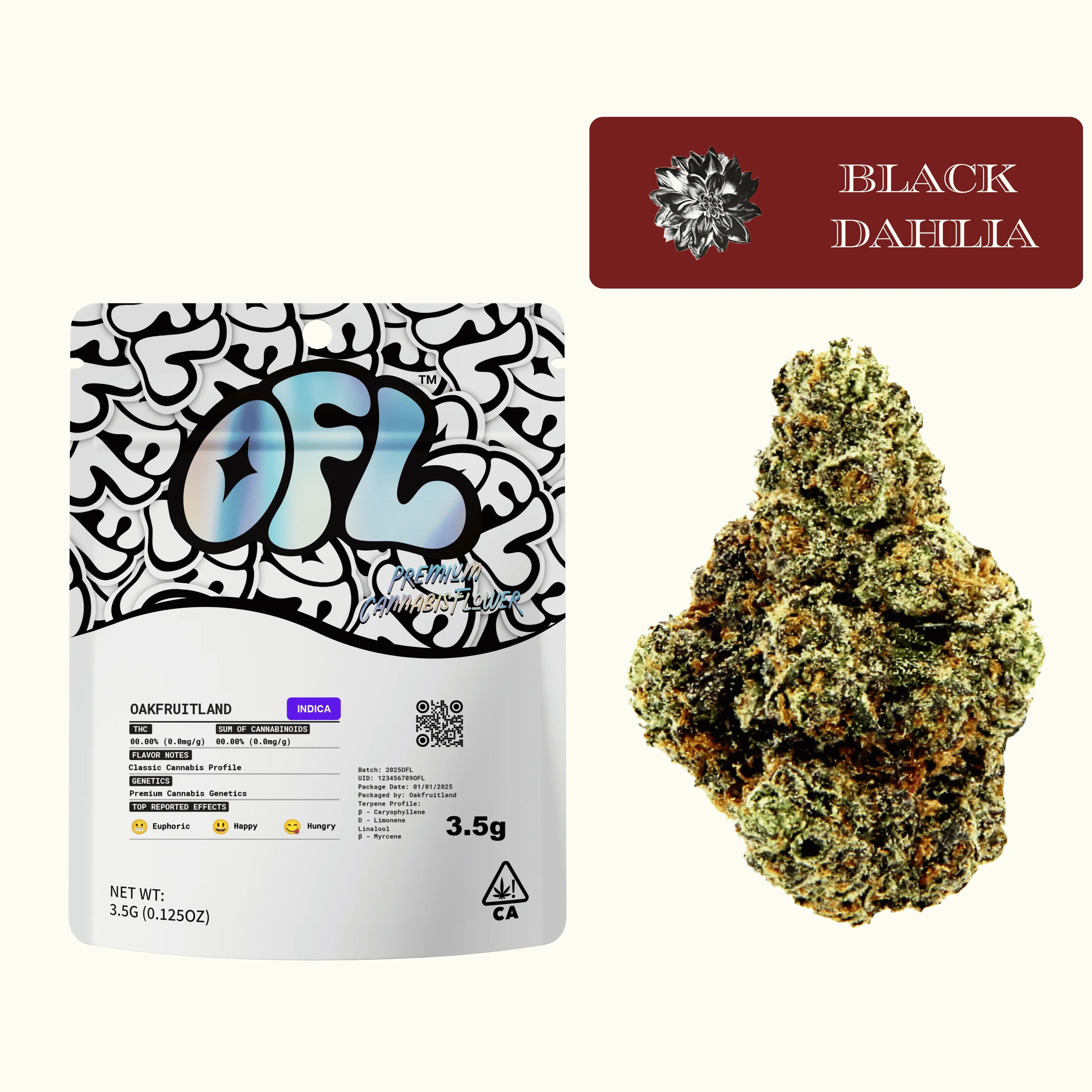 BLACK DAHLIA PREMIUM FLOWER 3.5g - BLACK LABEL SERIES  Oakfruitland