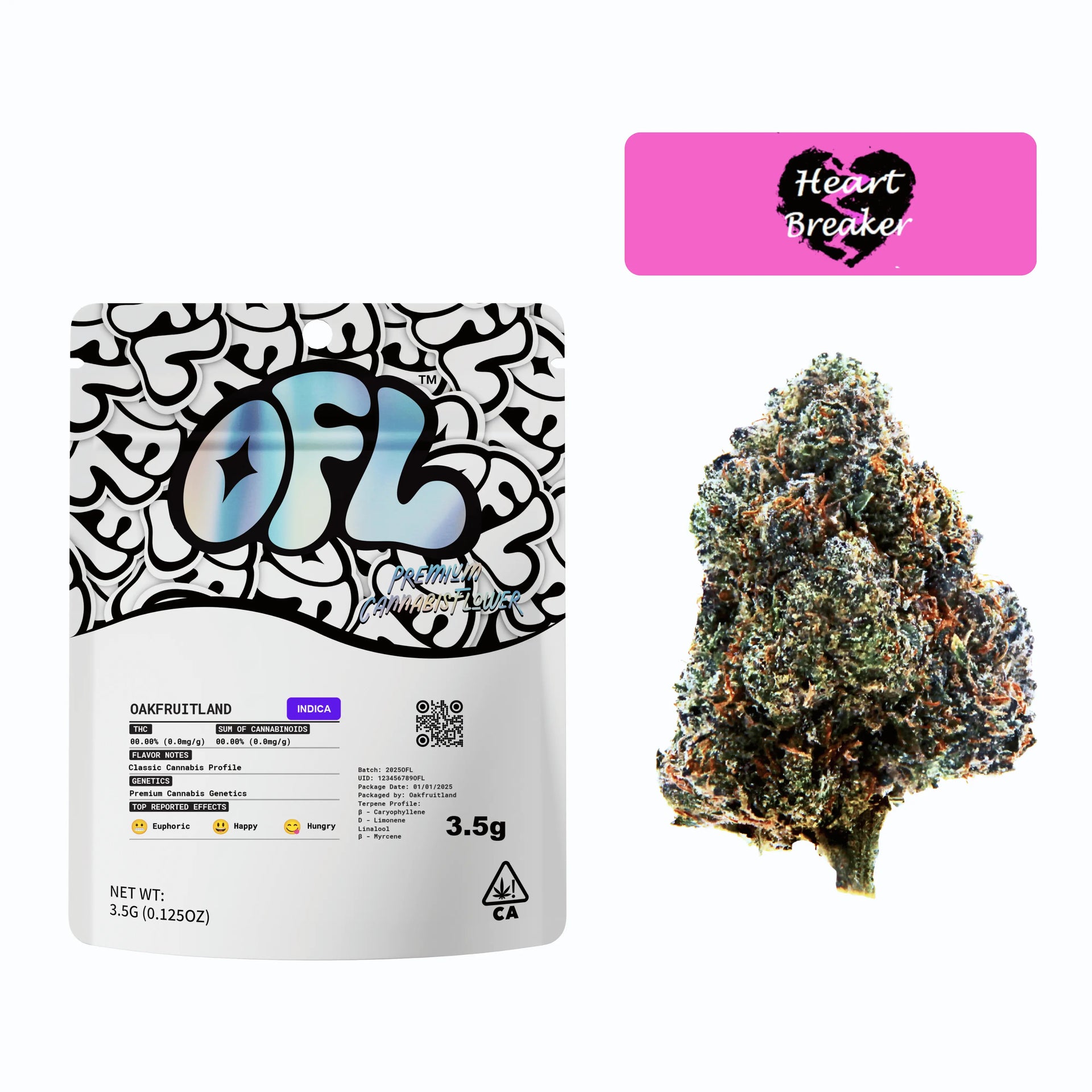 Heart Breaker Premium Flower 3.5G - Black Label Series | Oakfruitland