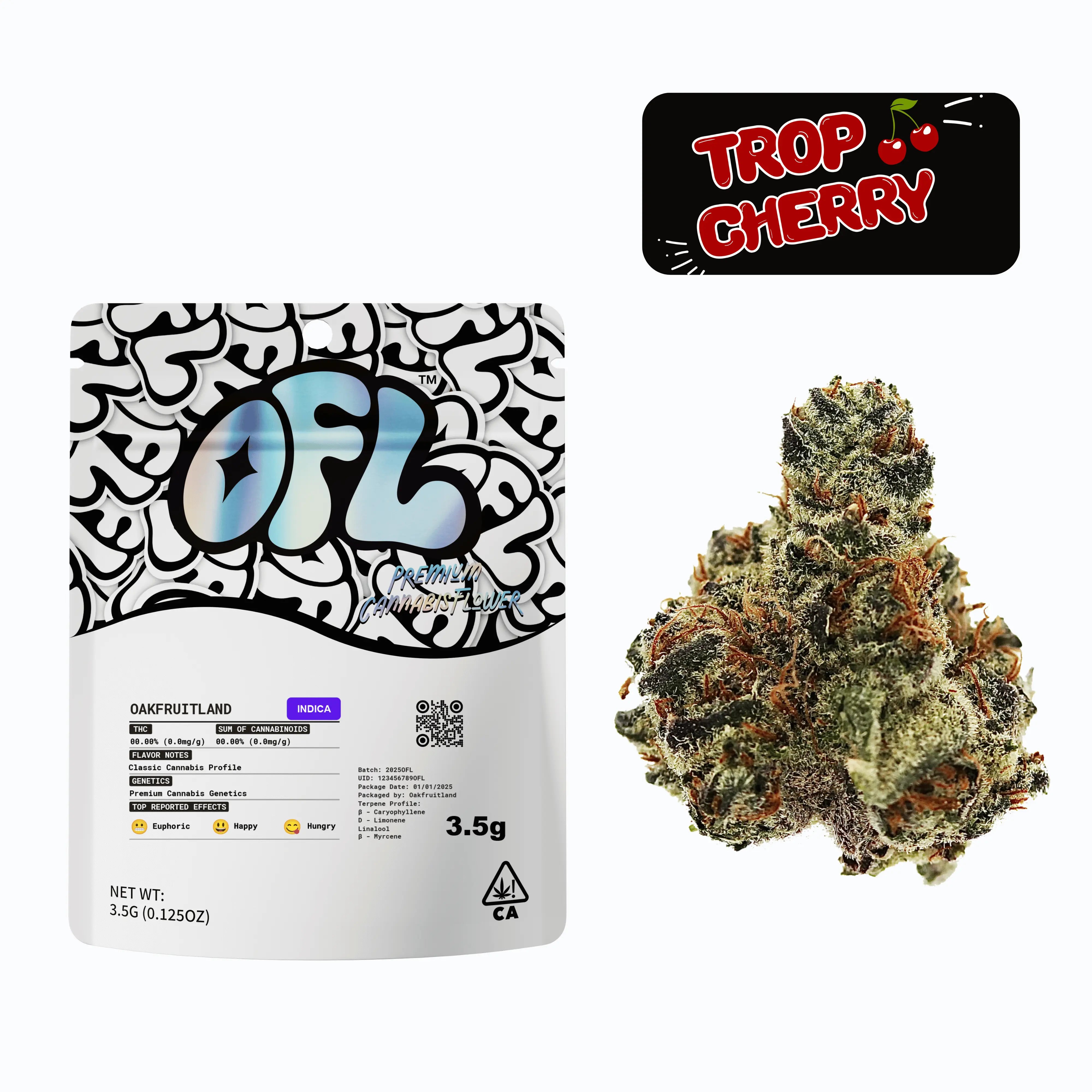 TROP CHERRY PREMIUM FLOWER 3.5g - BLACK LABEL SERIES  Oakfruitland