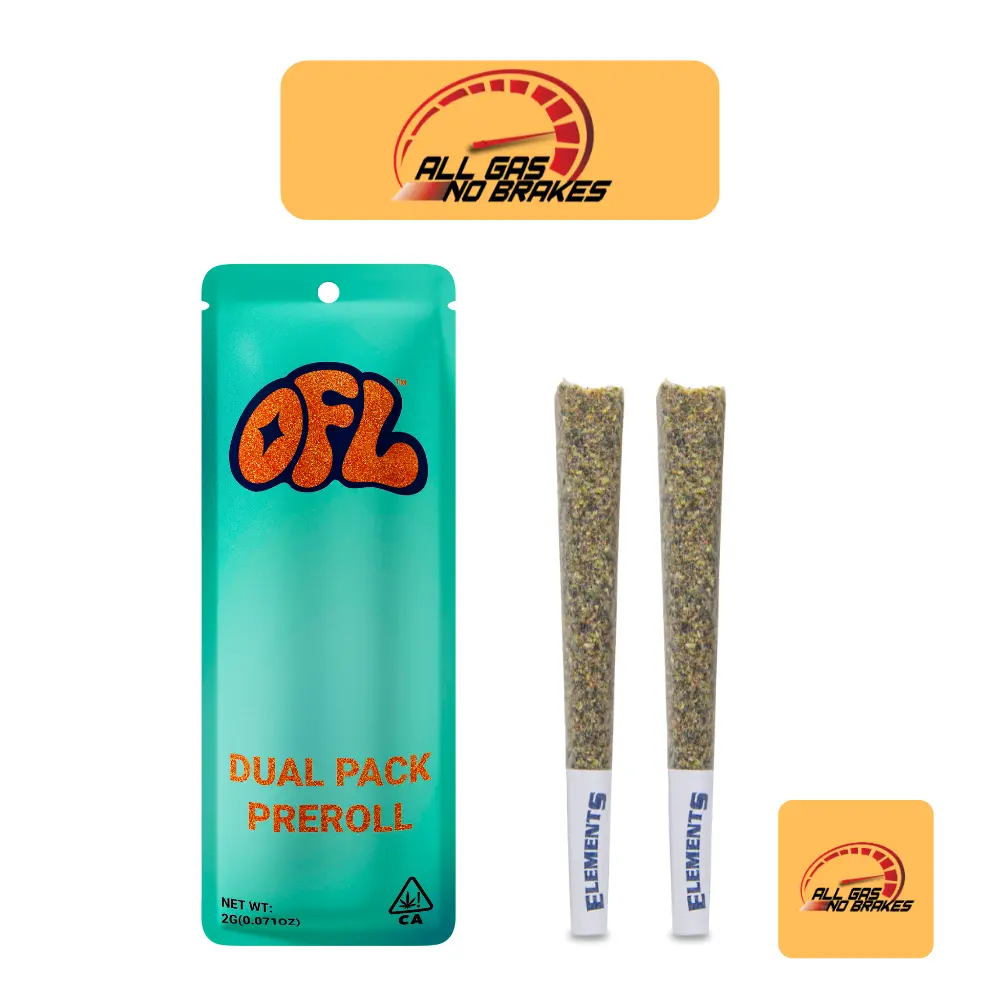 ALL GAS NO BRAKES PREROLL 2g - DUAL PACK SERIES  Oakfruitland