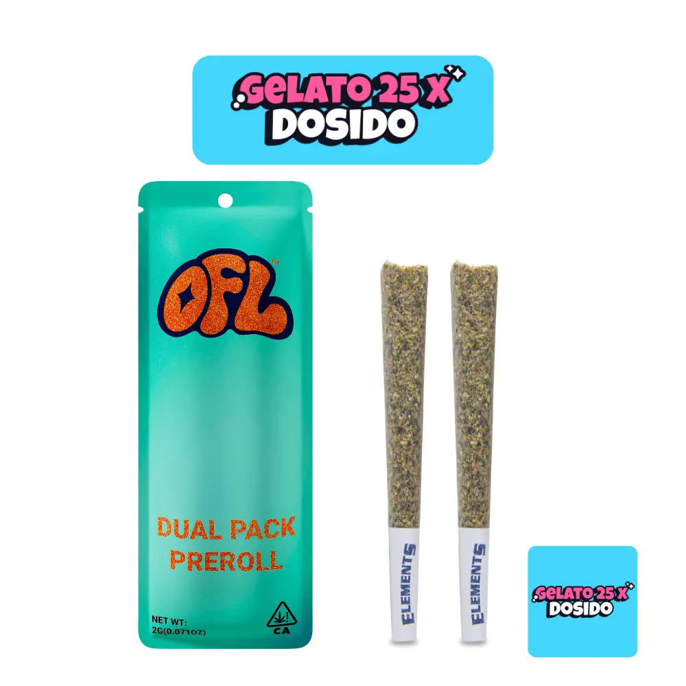 GELATO 25 X DOSIDO PREROLL 2g - DUAL PACK SERIES  Oakfruitland